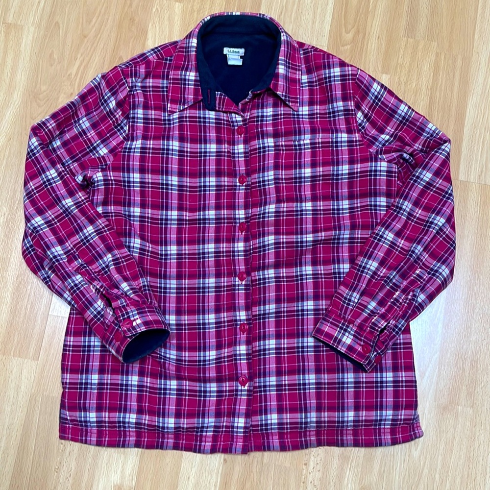 L.L. Bean Fleece Lined Plaid Button Down